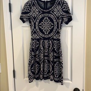 Short sleeve mini sweater dress